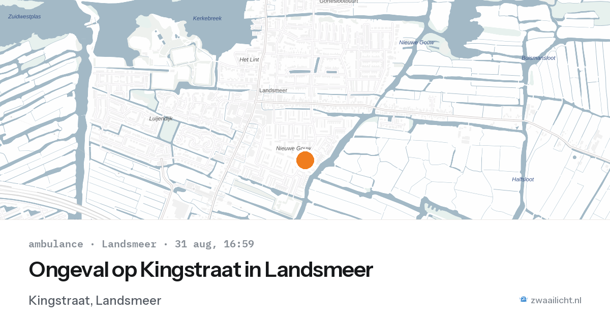 Ongeval op Kingstraat in Landsmeer — 31 aug 2026