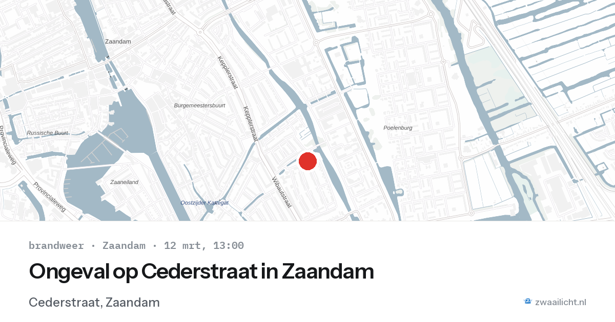 Ongeval op Cederstraat in Zaandam — 12 mrt 2026