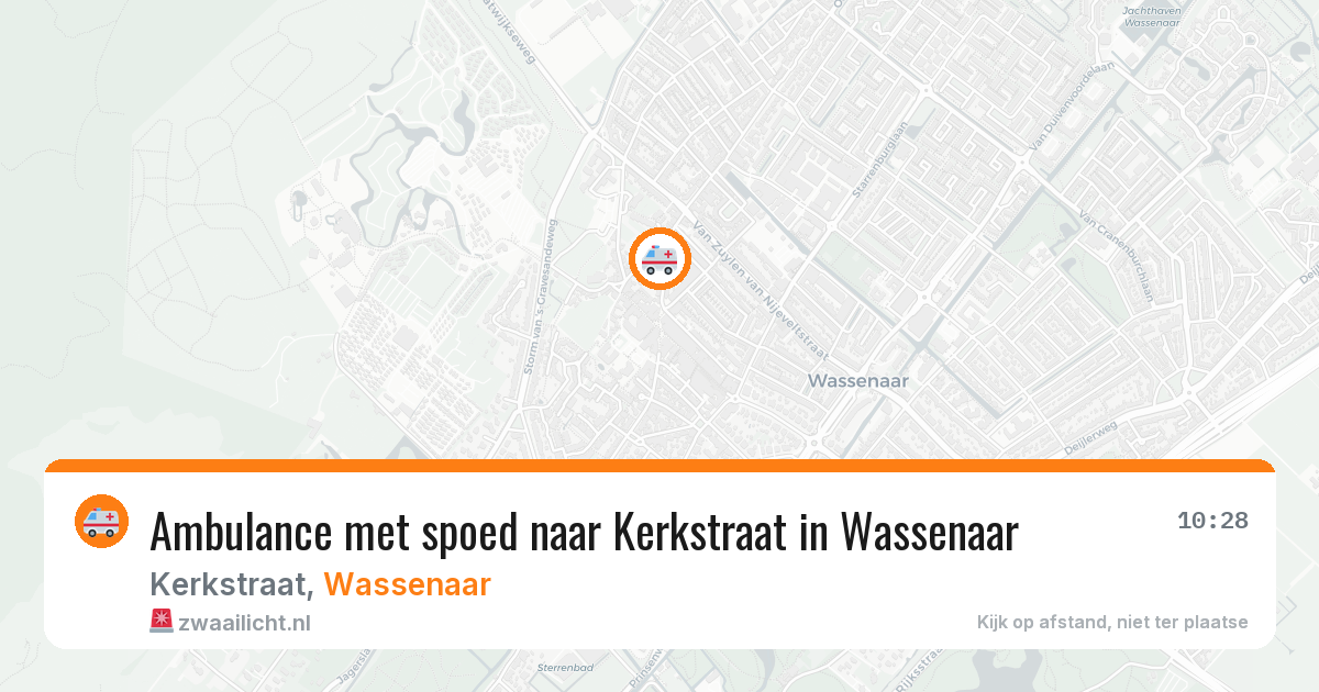 Ambulance met spoed naar Kerkstraat in Wassenaar — 26 apr 2026