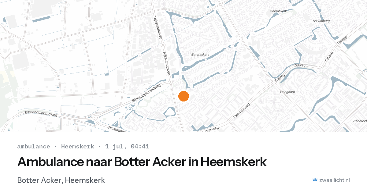 Ambulance naar Botter Acker in Heemskerk — 1 jul 2026