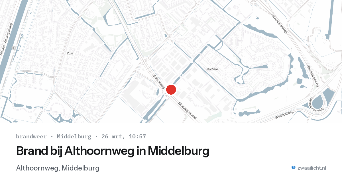 Brand bij Althoornweg in Middelburg — 26 mrt 2026