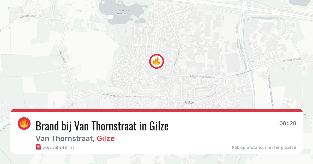 Brand bij Van Thornstraat in Gilze — 5 mei 2026