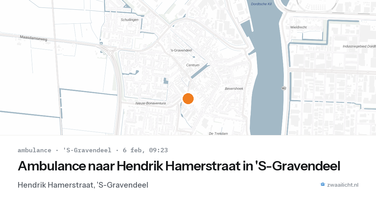 Ambulance naar Hendrik Hamerstraat in 'S-Gravendeel — 6 feb 2026