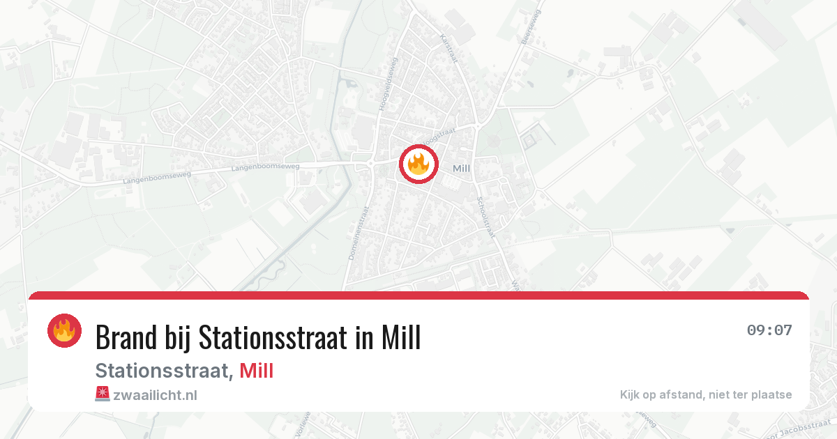 Brand bij Stationsstraat in Mill — 1 jul 2026
