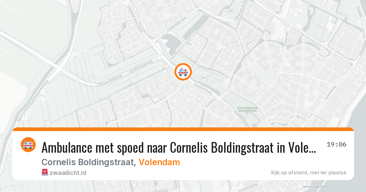 Ambulance met spoed naar Cornelis Boldingstraat in Volendam — 6 aug 2026