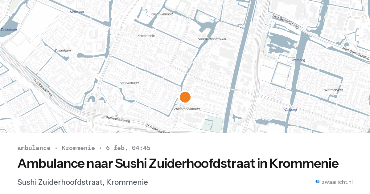 Ambulance naar Sushi Zuiderhoofdstraat in Krommenie — 6 feb 2026