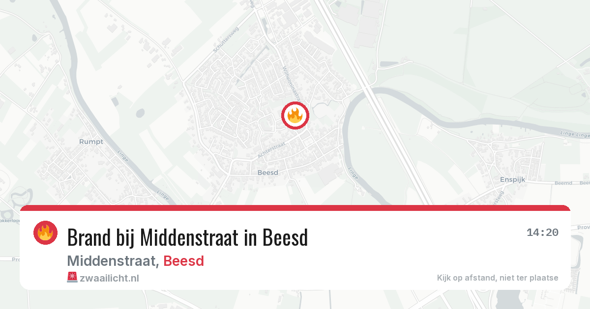 Brand bij Middenstraat in Beesd — 12 mei 2026