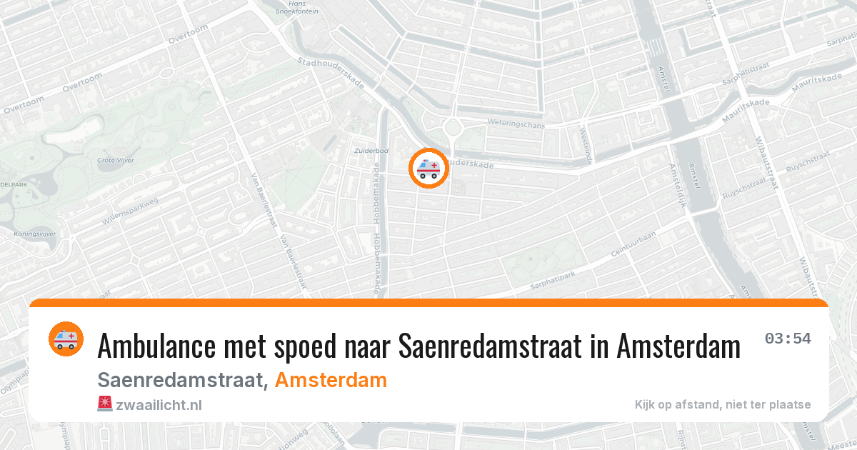 Ambulance met spoed naar Saenredamstraat in Amsterdam — 4 aug 2026