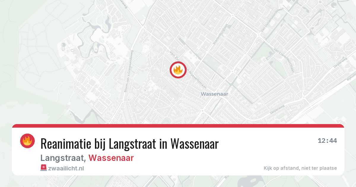 Reanimatie bij Langstraat in Wassenaar — 25 mrt 2026