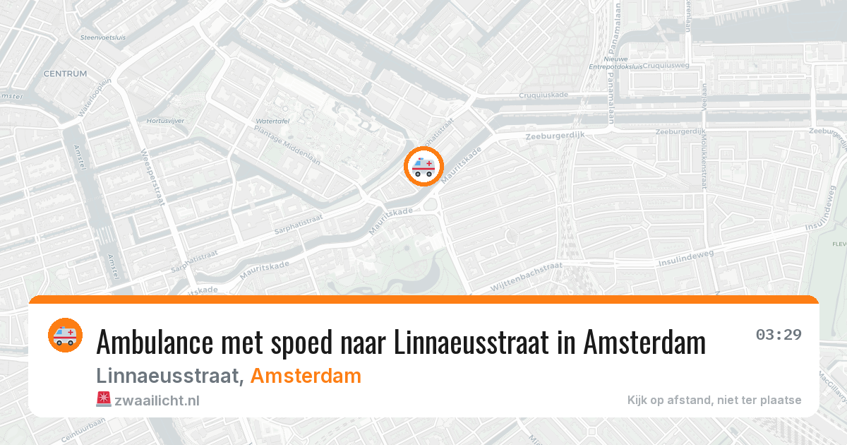 Ambulance met spoed naar Linnaeusstraat in Amsterdam — 20 mei 2026
