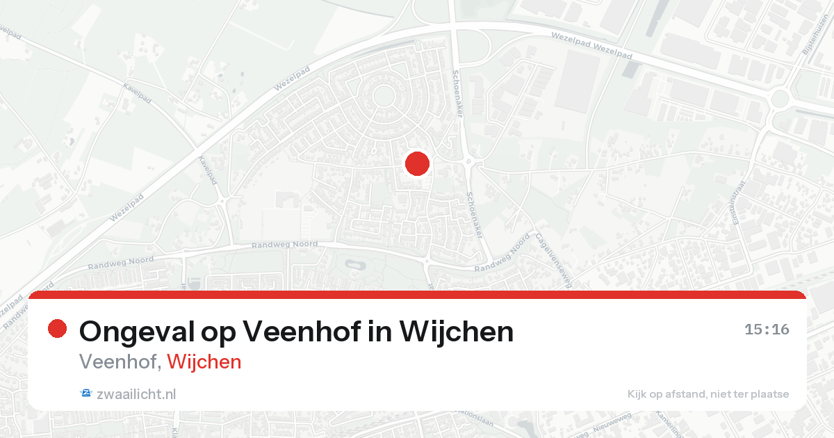 Ongeval op Veenhof in Wijchen — 16 aug 2026