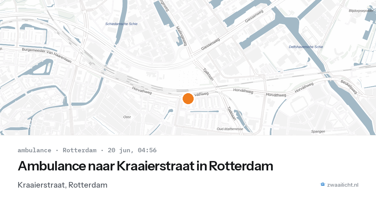 Ambulance naar Kraaierstraat in Rotterdam — 20 jun 2026