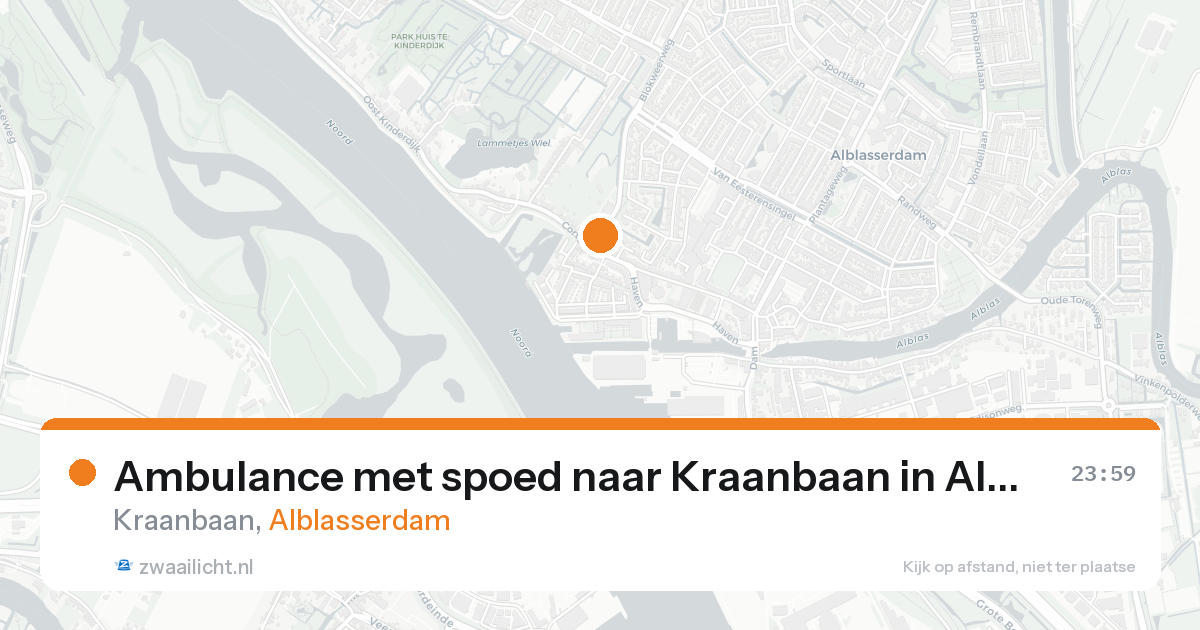 Ambulance met spoed naar Kraanbaan in Alblasserdam — 16 aug 2026