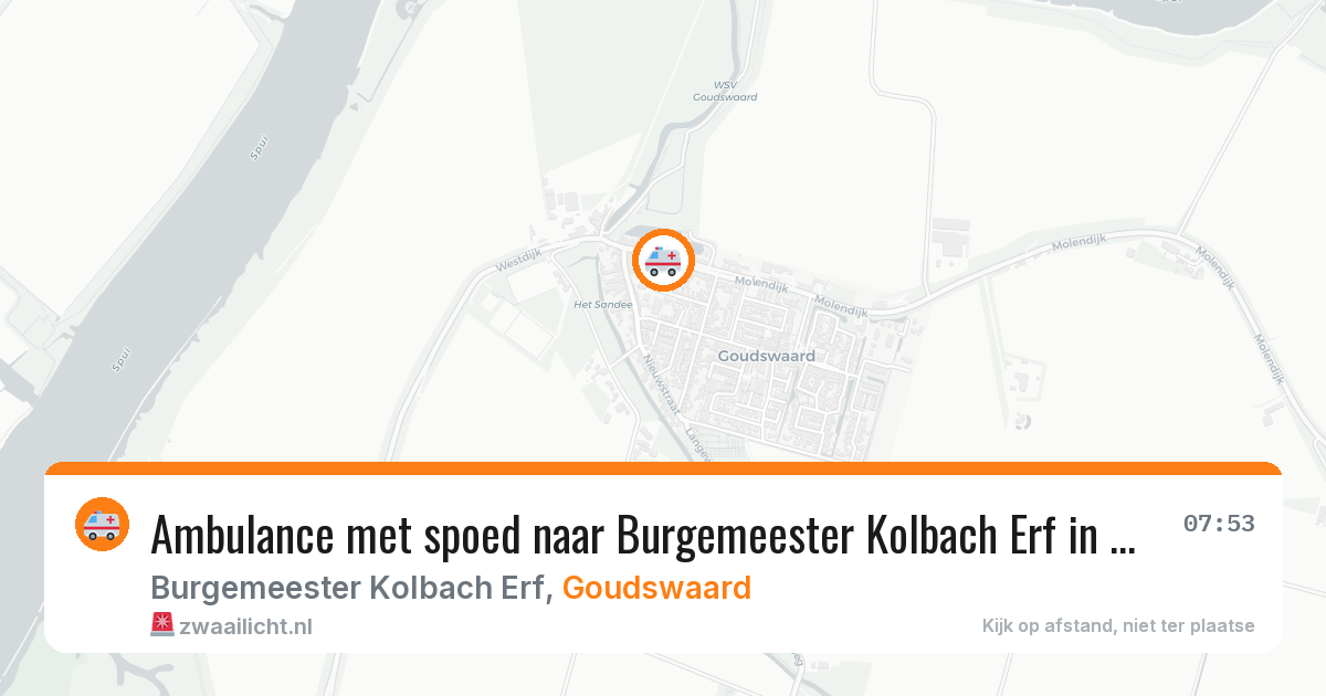 Ambulance met spoed naar Burgemeester Kolbach Erf in Goudswaard — 11 jul 2026