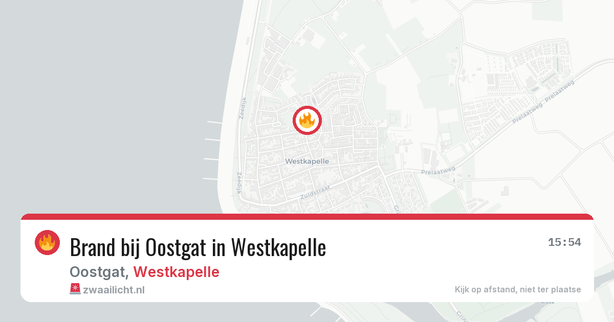 Brand bij Oostgat in Westkapelle — 8 aug 2026