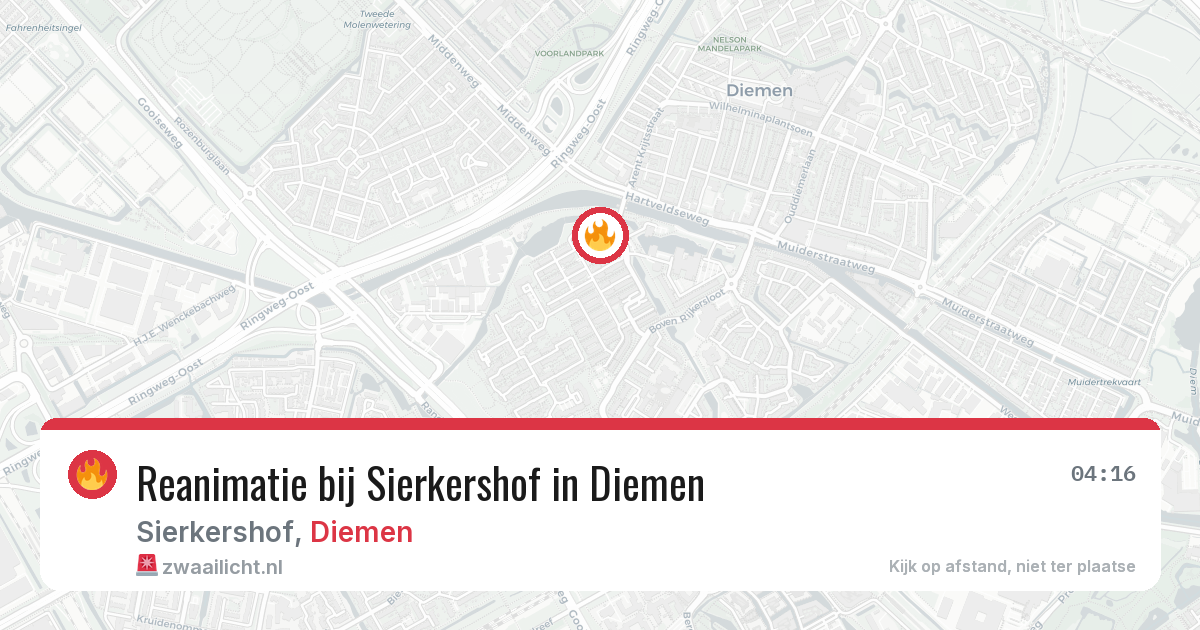 Reanimatie bij Sierkershof in Diemen — 6 jul 2026