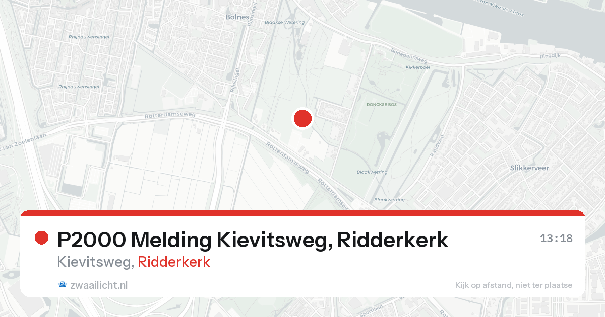P2000 Melding Kievitsweg, Ridderkerk — 23 aug 2026