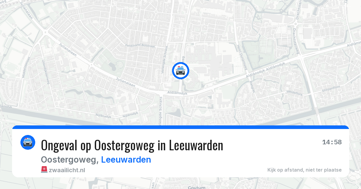 Ongeval op Oostergoweg in Leeuwarden — 29 jul 2026