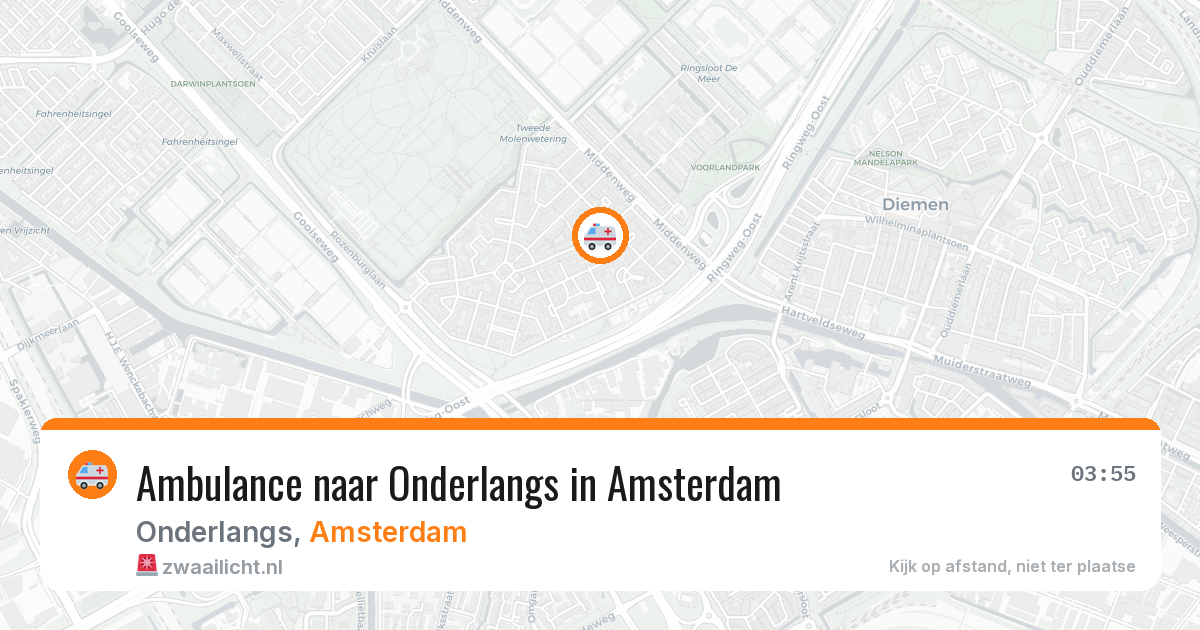 Ambulance naar Onderlangs in Amsterdam — 4 aug 2026