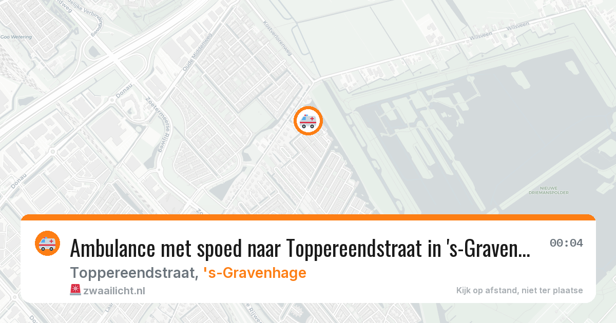 Ambulance met spoed naar Toppereendstraat in 's-Gravenhage — 30 jul 2026