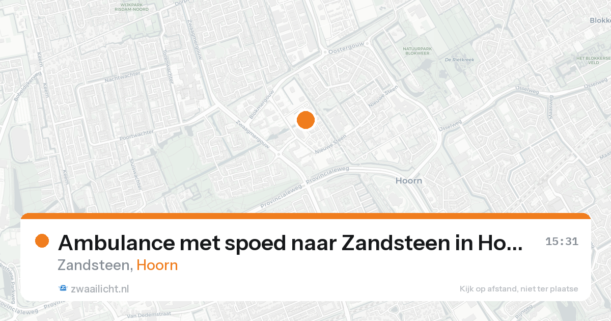 Ambulance met spoed naar Zandsteen in Hoorn — 19 aug 2026