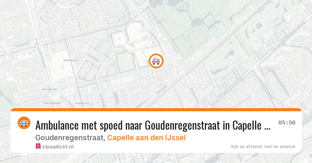 Ambulance met spoed naar Goudenregenstraat in Capelle aan den IJssel — 2 aug 2026