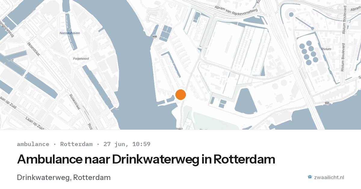Ambulance naar Drinkwaterweg in Rotterdam — 27 jun 2026