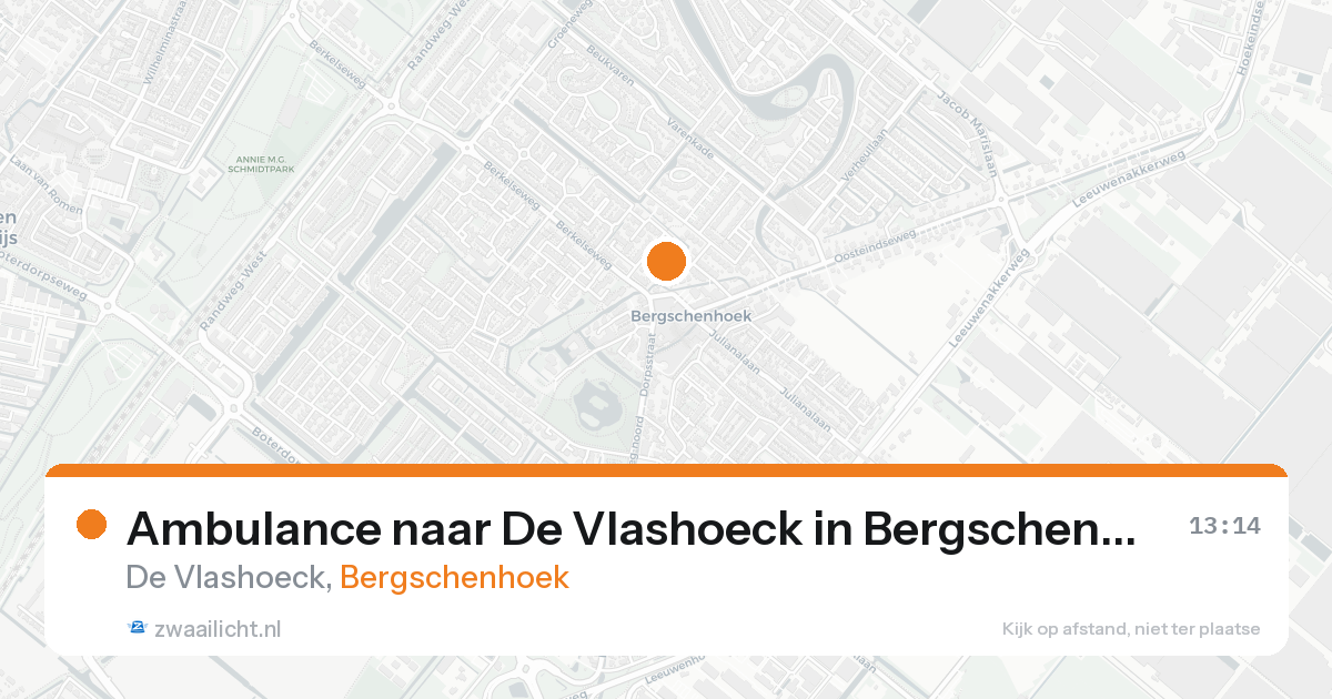 Ambulance naar De Vlashoeck in Bergschenhoek — 10 jul 2026