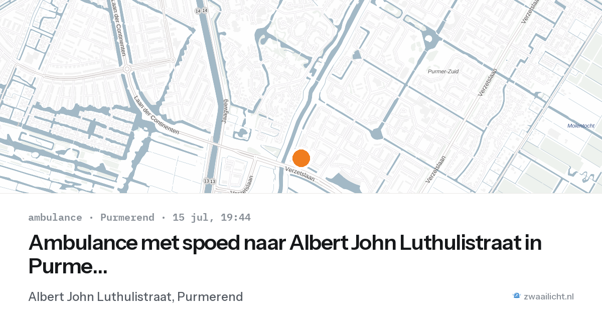Ambulance met spoed naar Albert John Luthulistraat in Purmerend — 15 jul 2026