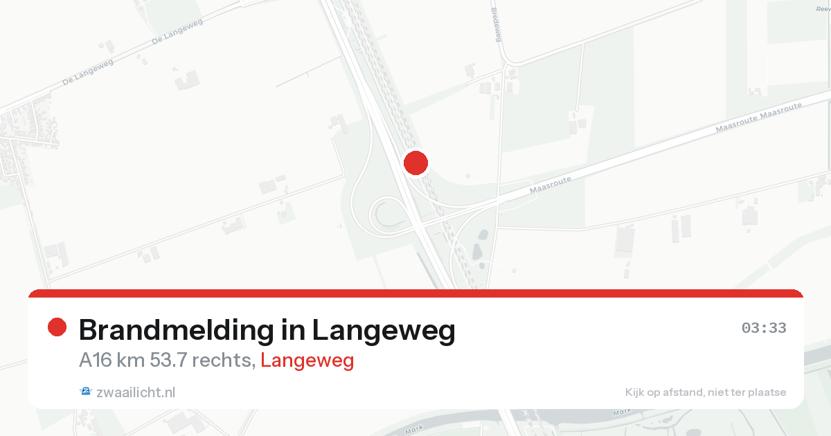 Brandmelding in Langeweg — 17 aug 2026