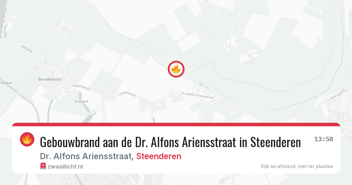 Gebouwbrand aan de Dr. Alfons Ariensstraat in Steenderen — 3 jul 2026
