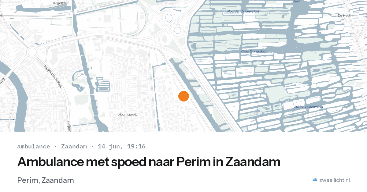 Ambulance met spoed naar Perim in Zaandam — 14 jun 2026