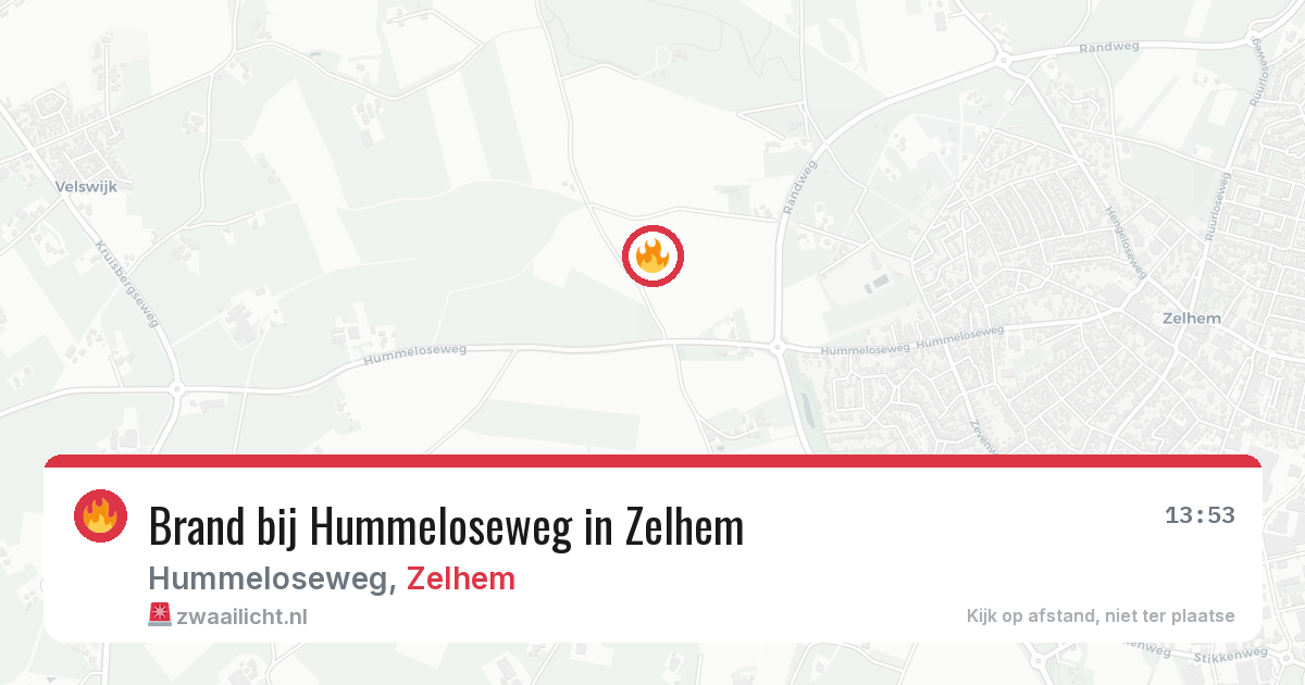Brand bij Hummeloseweg in Zelhem — 9 aug 2026
