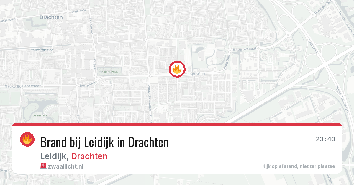 Brand bij Leidijk in Drachten — 17 mei 2026