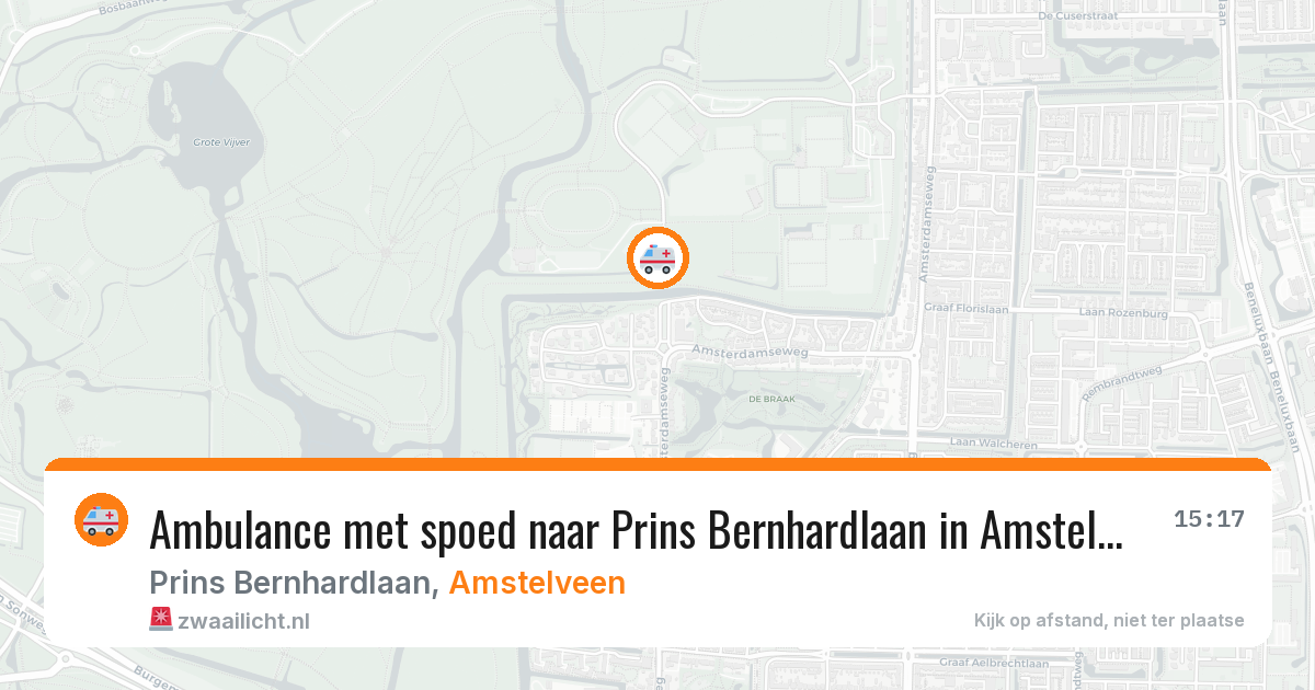 Ambulance met spoed naar Prins Bernhardlaan in Amstelveen — 6 jun 2026