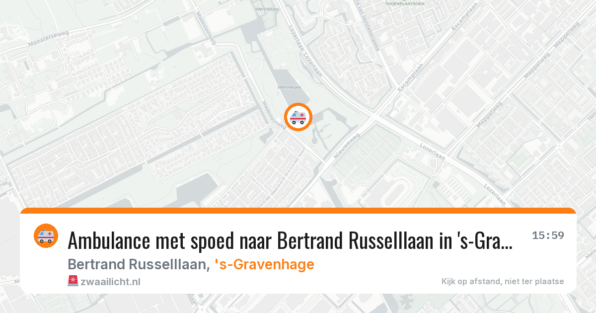 Ambulance met spoed naar Bertrand Russelllaan in 's-Gravenhage — 18 mei 2026