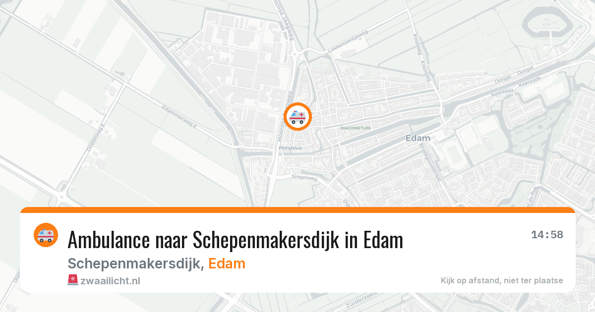Ambulance naar Schepenmakersdijk in Edam — 9 aug 2026