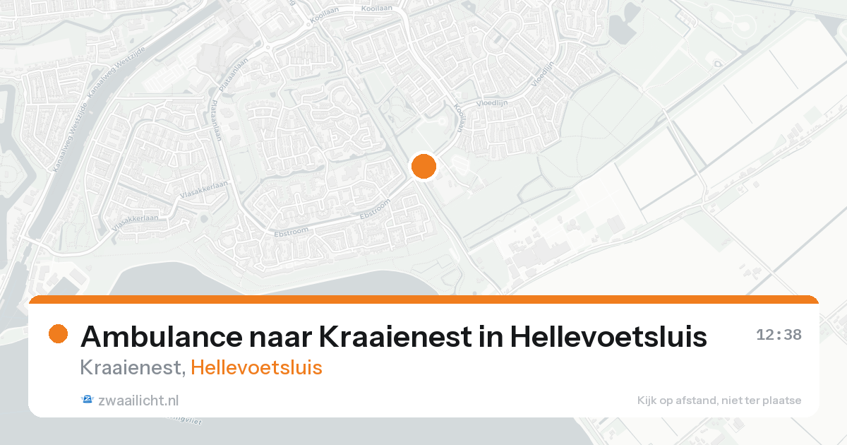 Ambulance naar Kraaienest in Hellevoetsluis — 15 aug 2026