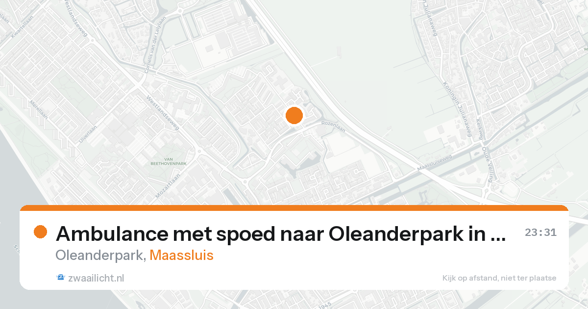 Ambulance met spoed naar Oleanderpark in Maassluis — 15 aug 2026