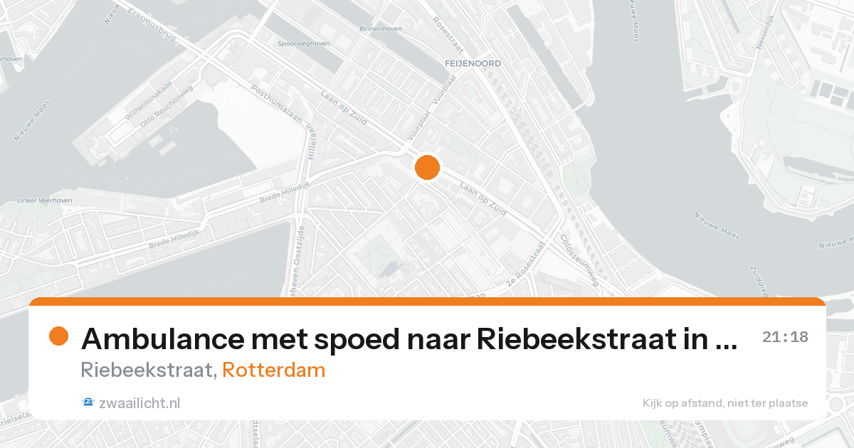 Ambulance met spoed naar Riebeekstraat in Rotterdam — 24 aug 2026