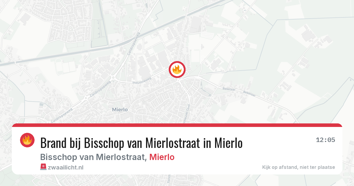 Brand bij Bisschop van Mierlostraat in Mierlo — 29 apr 2026
