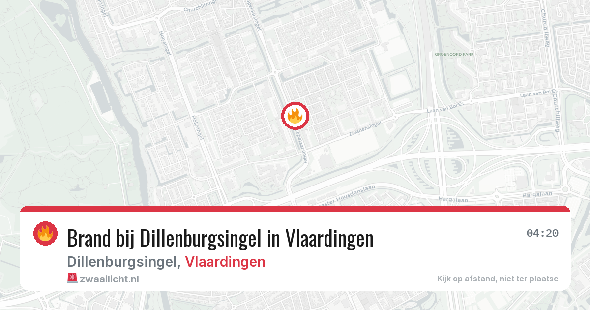 Brand bij Dillenburgsingel in Vlaardingen — 17 mrt 2026