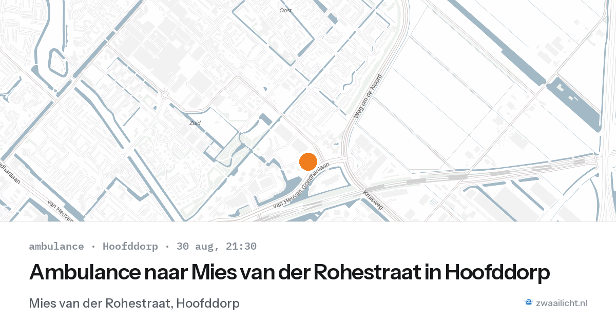 Ambulance naar Mies van der Rohestraat in Hoofddorp — 30 aug 2026