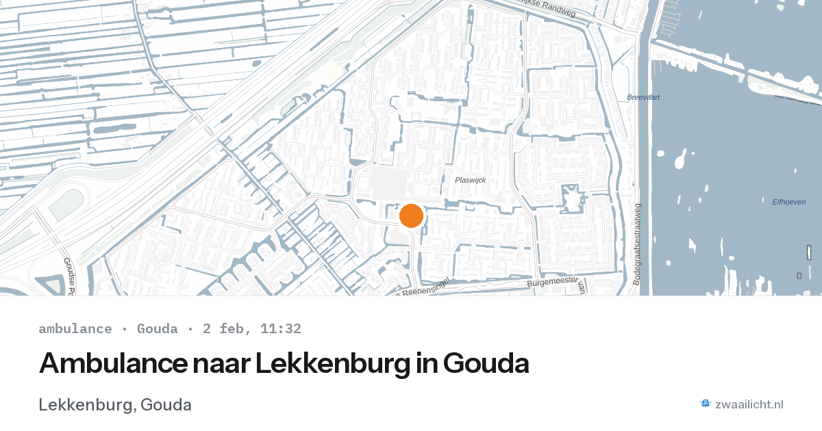 Ambulance naar Lekkenburg in Gouda — 2 feb 2026