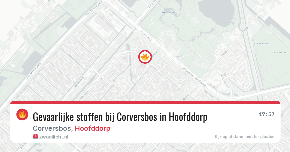 Gevaarlijke stoffen bij Corversbos in Hoofddorp — 12 jun 2026