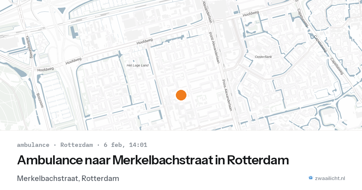 Ambulance naar Merkelbachstraat in Rotterdam — 6 feb 2026