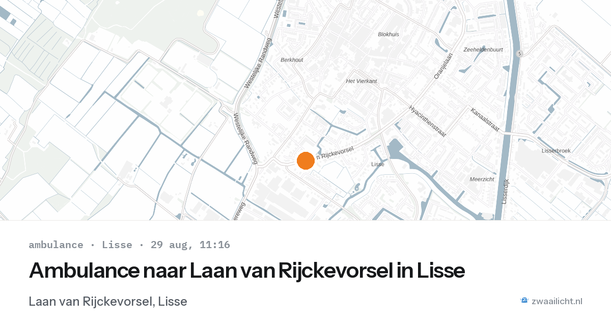 Ambulance naar Laan van Rijckevorsel in Lisse — 29 aug 2026