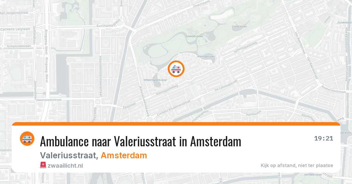 Ambulance naar Valeriusstraat in Amsterdam — 20 mei 2026