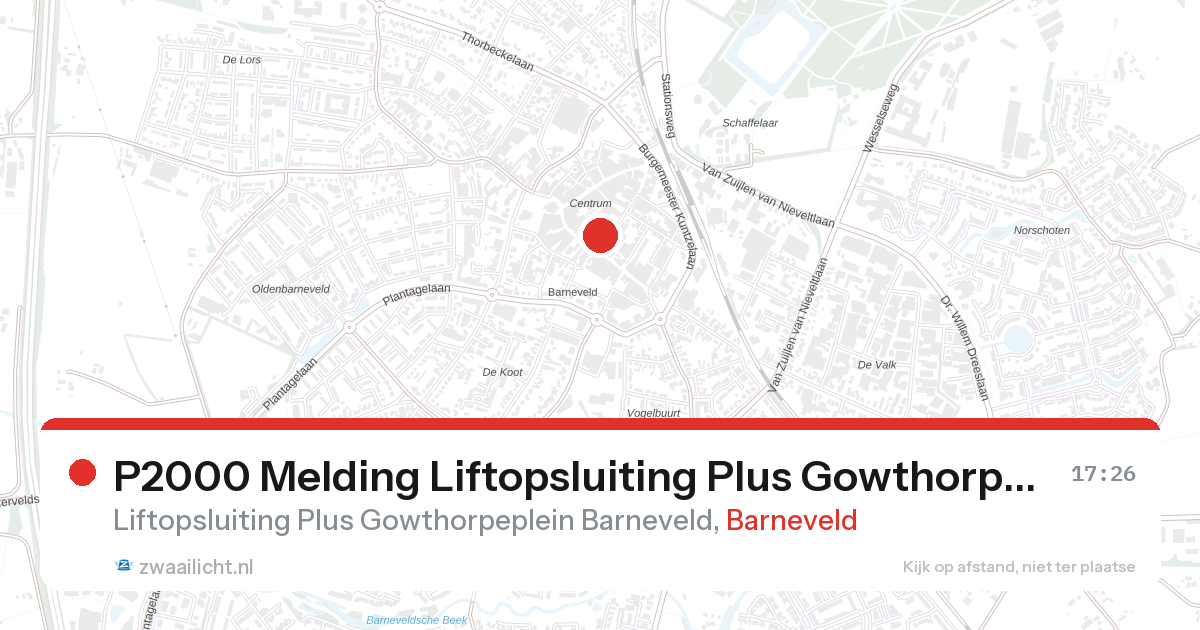 P2000 Melding Liftopsluiting Plus Gowthorpeplein Barneveld, Barneveld — 2 feb 2026