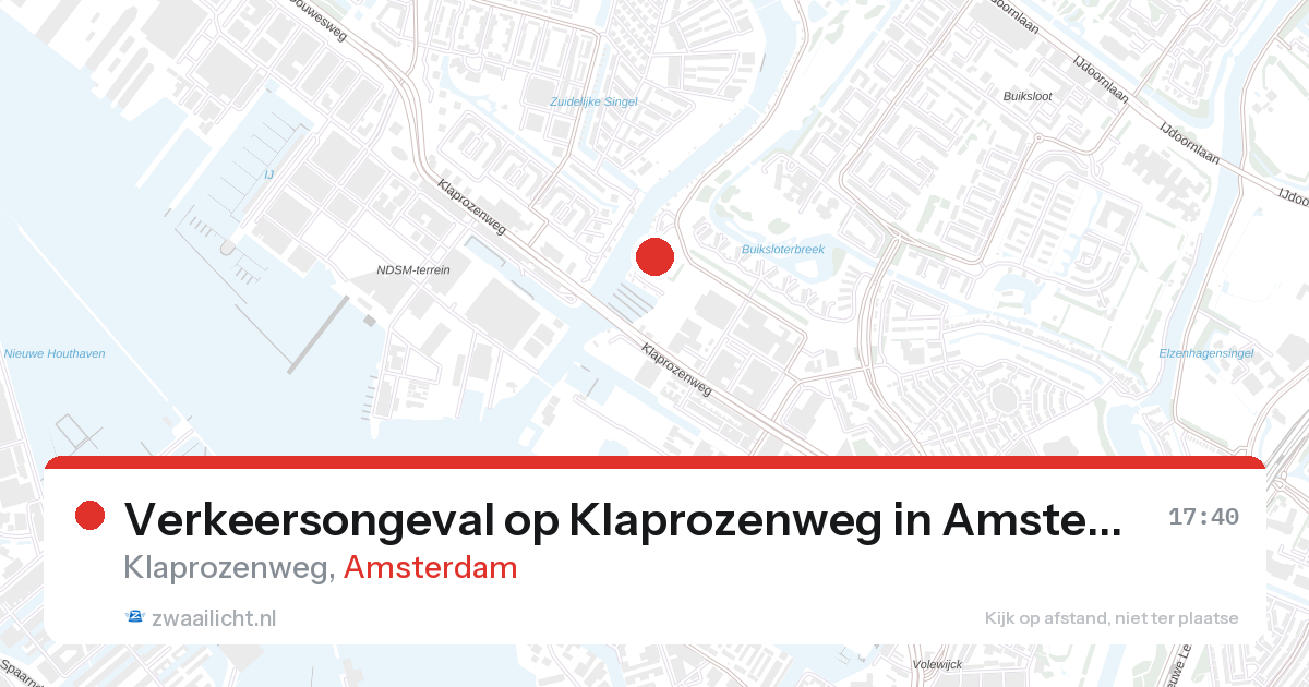 Verkeersongeval op Klaprozenweg in Amsterdam — 27 aug 2026